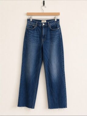 L'AGENCE Straight-Leg Jeans in Dark Blue Wash